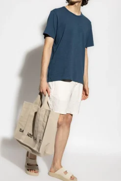 Rag & Bone kremowy Lniane szorty