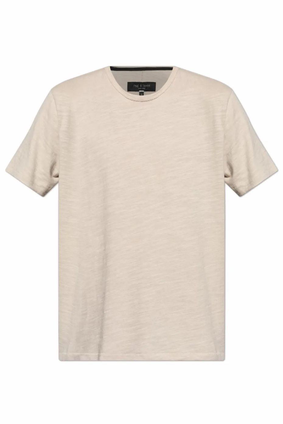 Rag & Bone kremowy T-shirt z okrągłym dekoltem