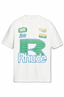 Rhude BIAŁY T-shirt z nadrukiem