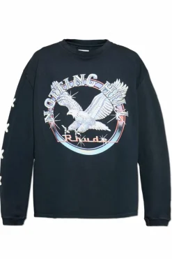 Rhude GRANATOWY T-shirt z długimi rękawami