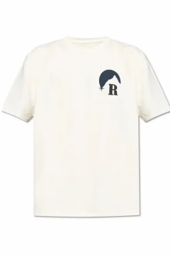 Rhude kremowy T-shirt z nadrukiem