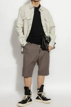 Rick Owens BRĄZOWY Bermudy `Bela Pods`