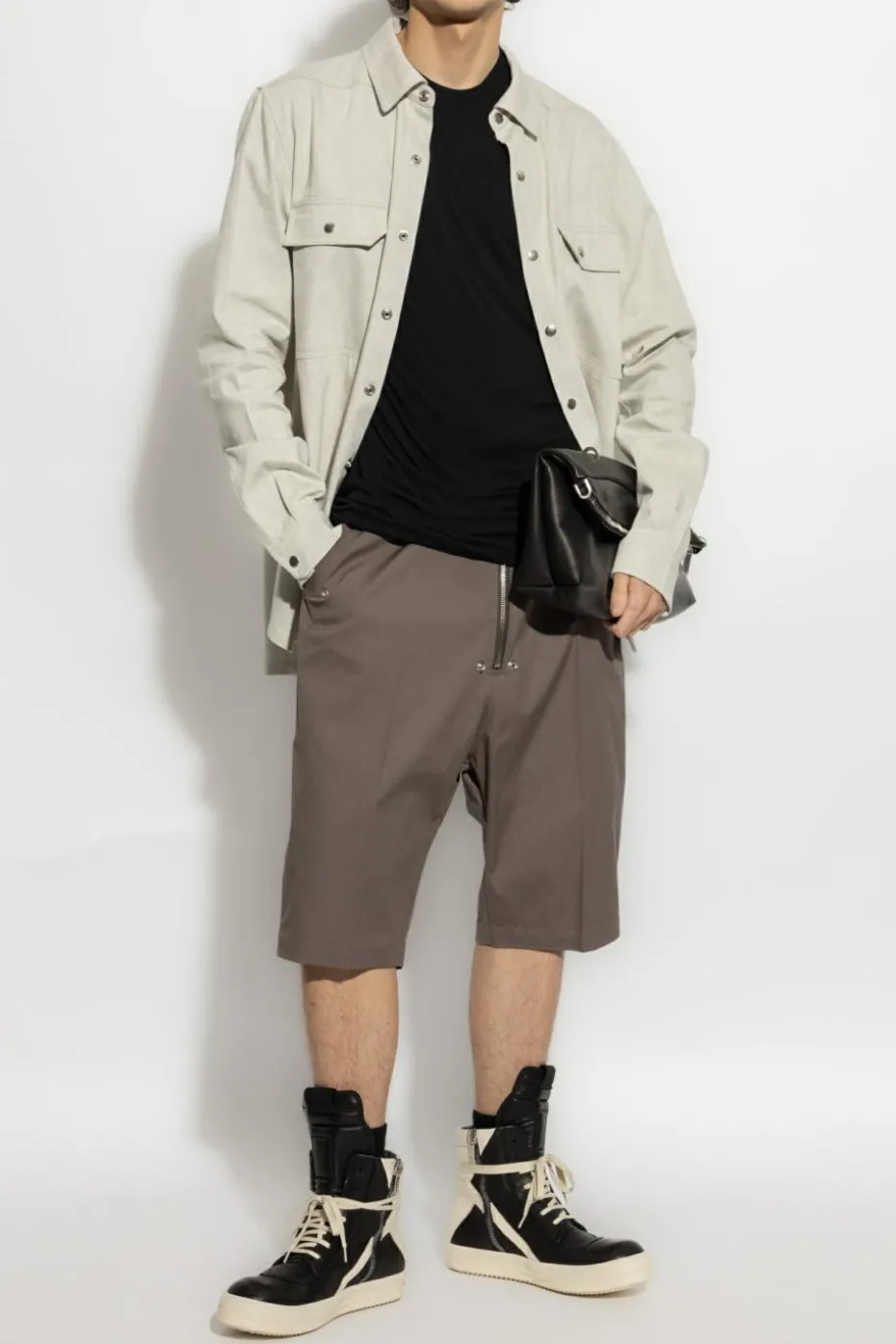 Rick Owens BRĄZOWY Bermudy `Bela Pods`