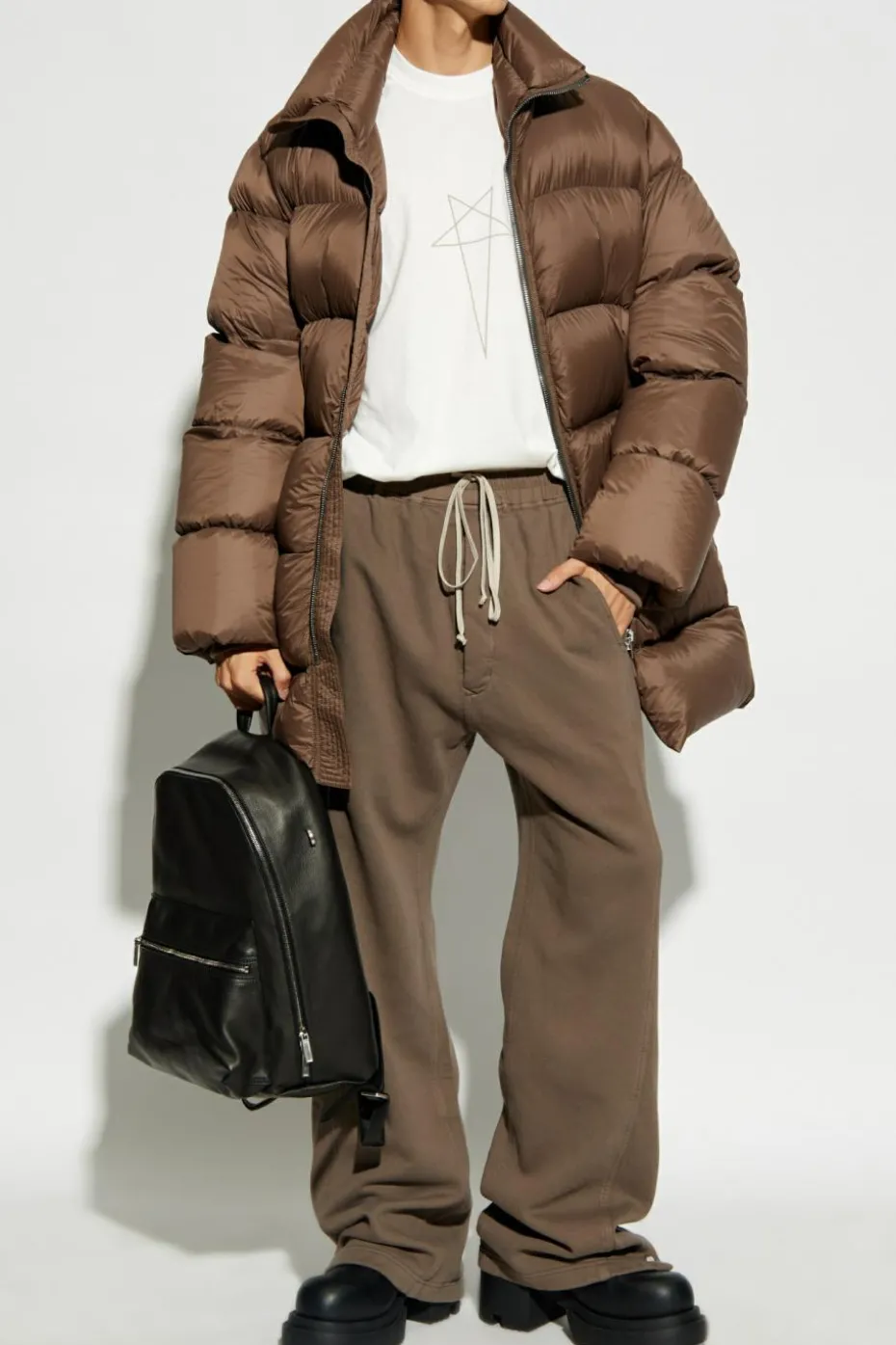 Rick Owens BRĄZOWY Bluza `Windbreaker`