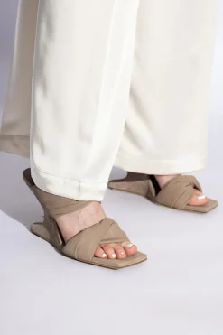 Rick Owens BRĄZOWY Klapki na obcasie `Twisted Cantilever 8`