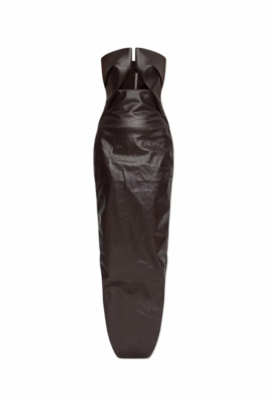 Rick Owens BRĄZOWY Sukienka `Prong Gown`