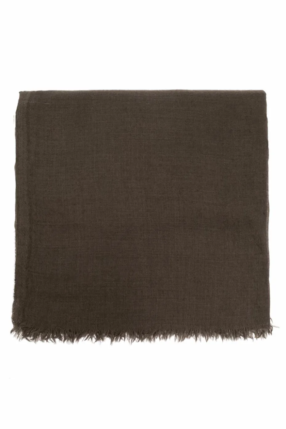Rick Owens BRĄZOWY Szal z frędzlami