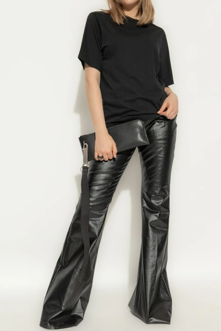 Rick Owens CZARNY Bawełniany t-shirt z okrągłym dekoltem