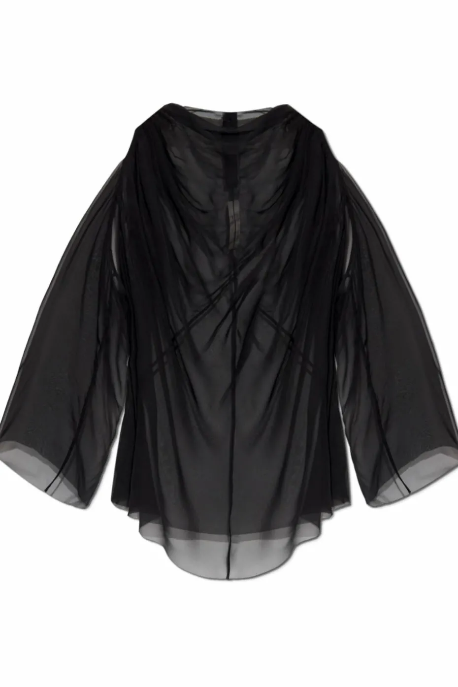Rick Owens CZARNY Jedwabny top `Claudette`