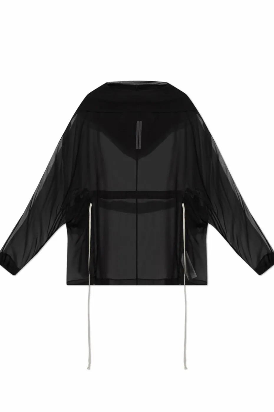 Rick Owens CZARNY Jedwabna bluza `Hooded Tunic`