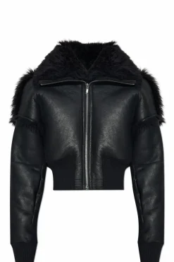 Rick Owens CZARNY Kożuch