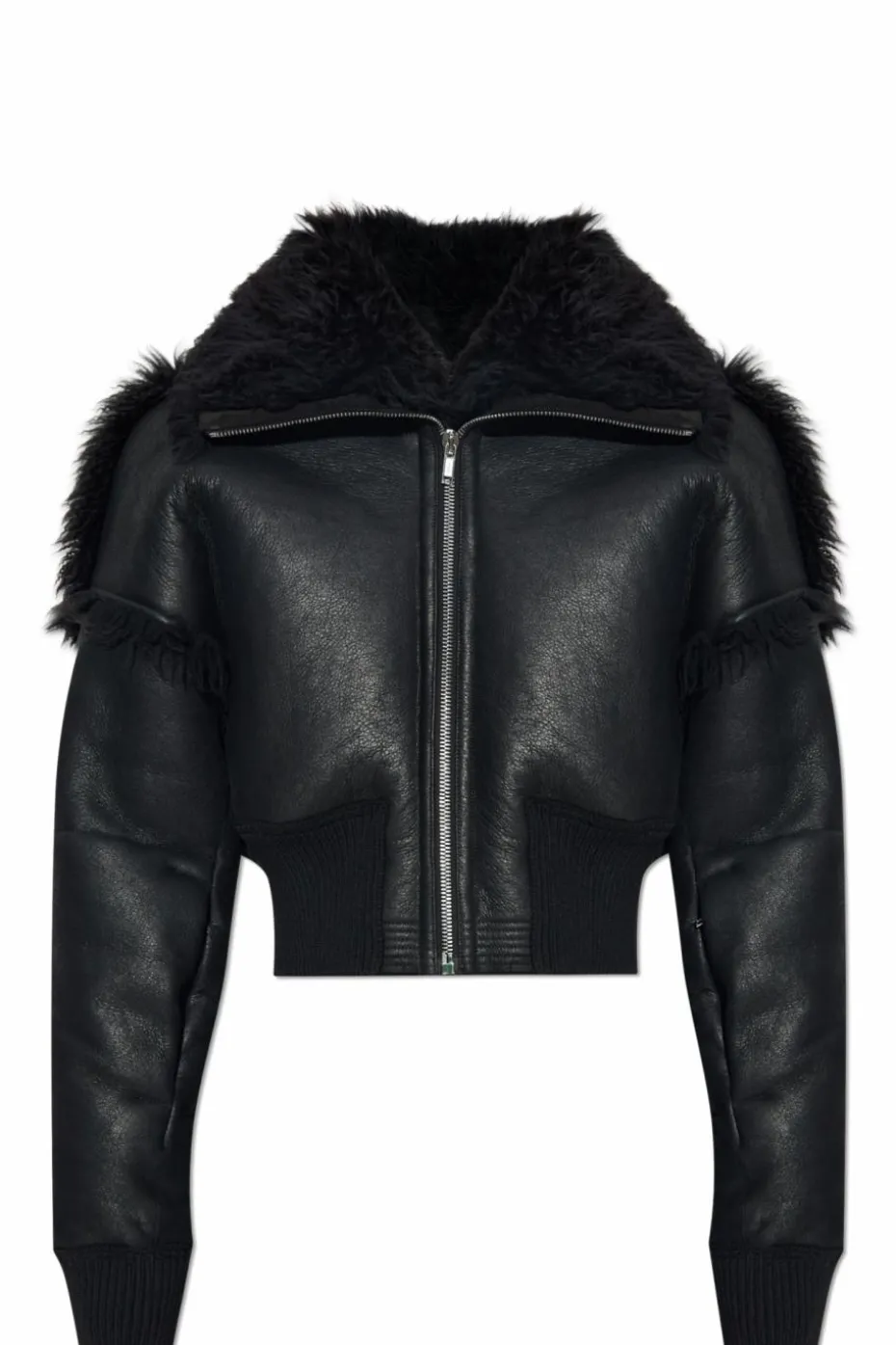Rick Owens CZARNY Kożuch