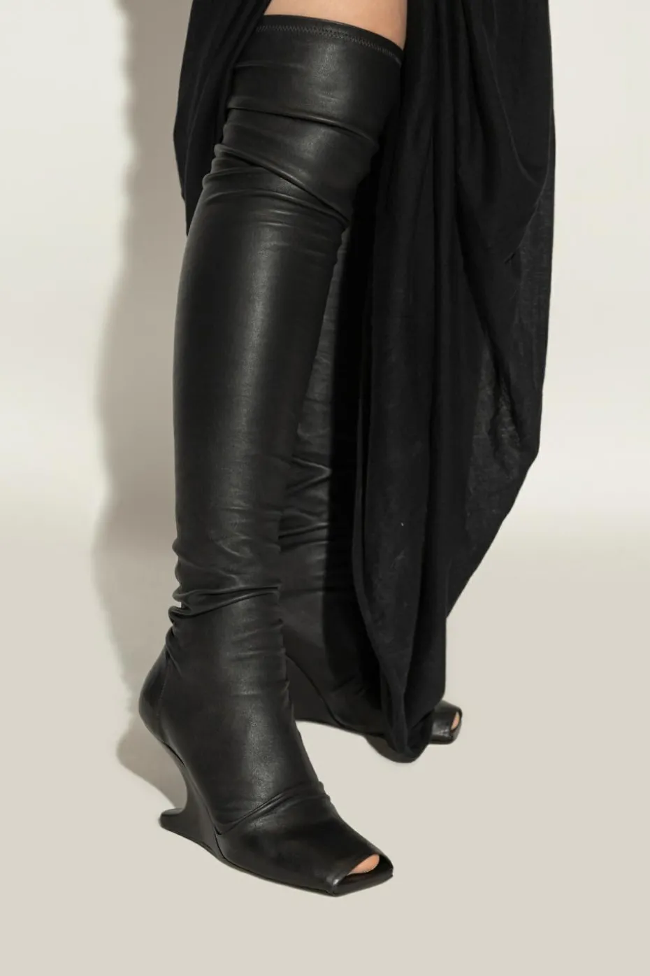 Rick Owens CZARNY Kozaki na obcasie