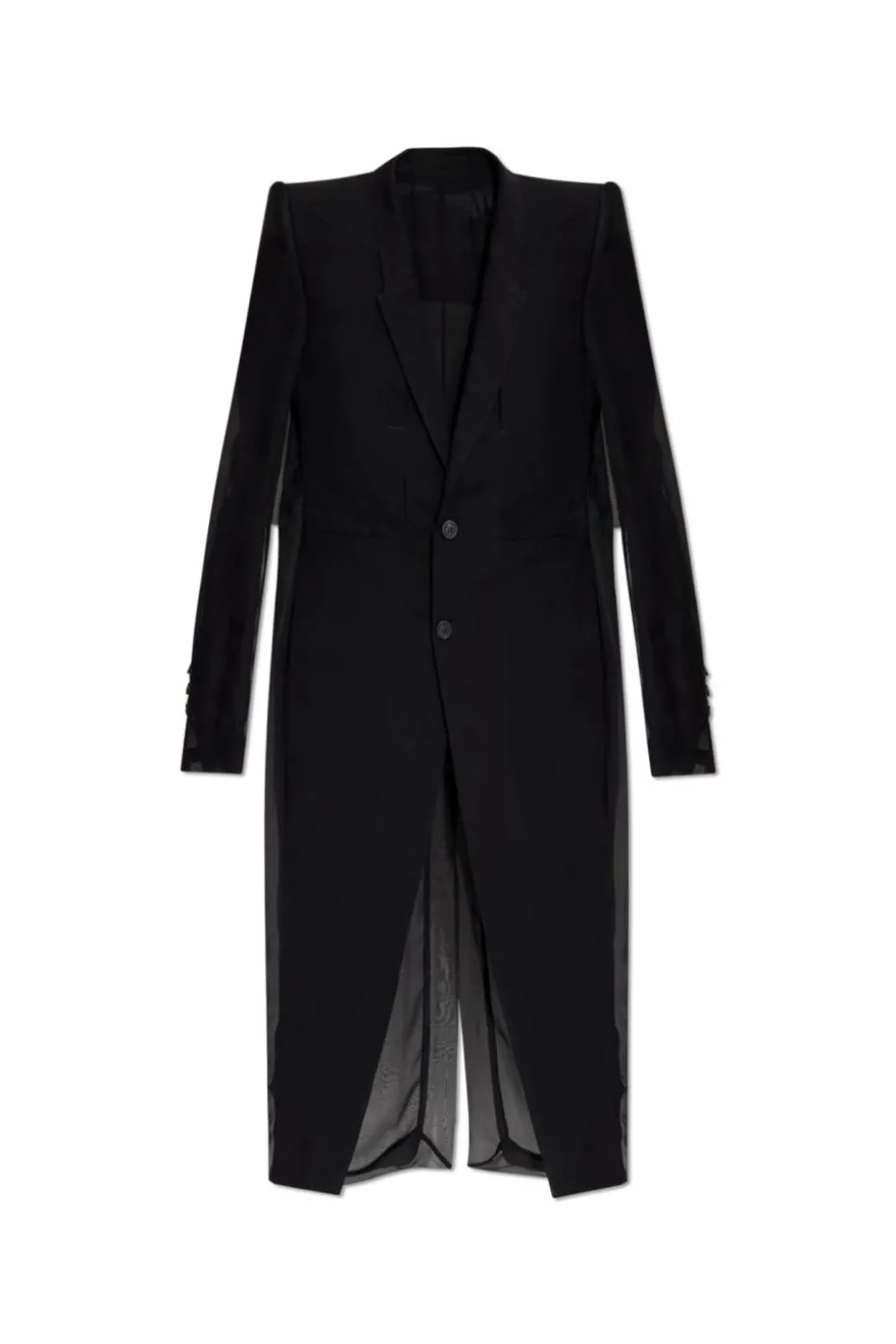 Rick Owens CZARNY Płaszcz `Fogpocket Neune`