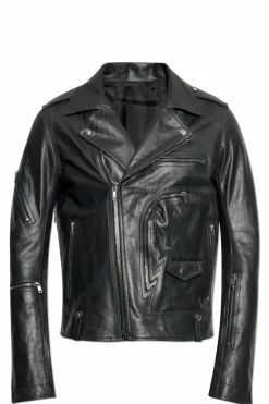 Rick Owens CZARNY Skórzana kurtka `Bauhaus Stooges`