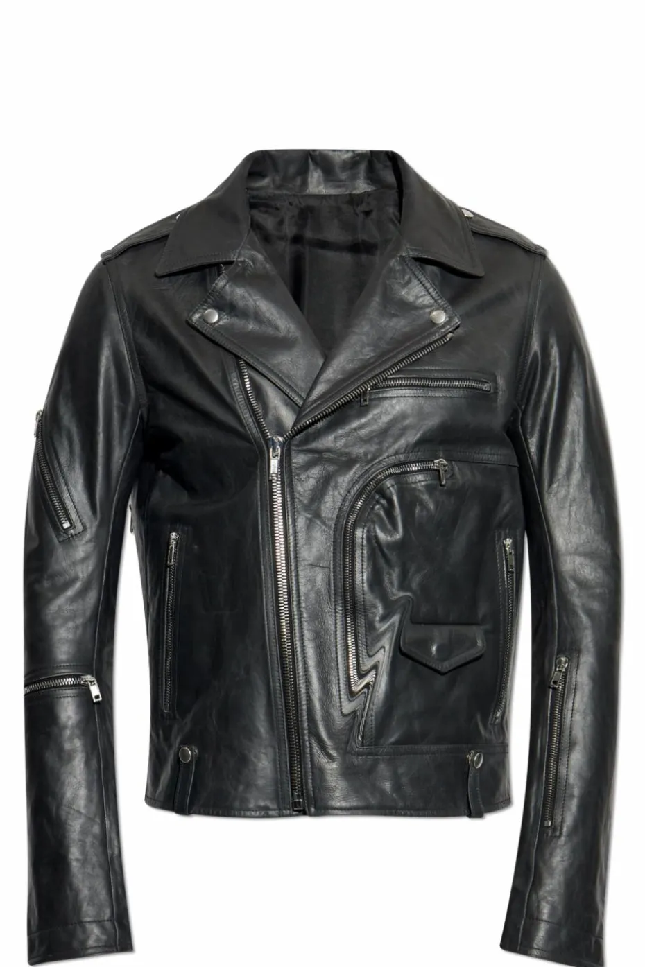 Rick Owens CZARNY Skórzana kurtka `Bauhaus Stooges`