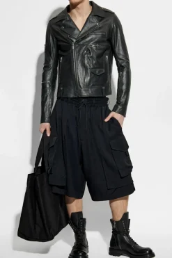 Rick Owens CZARNY Skórzana kurtka `Bauhaus Stooges`