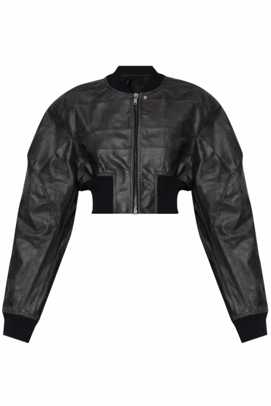Rick Owens CZARNY Skórzana kurtka `Girdered`