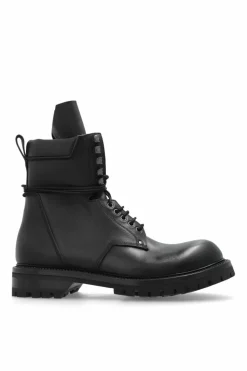 Rick Owens CZARNY Skórzane buty `Army Low`