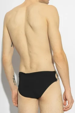 Rick Owens CZARNY Slipy z aplikacją