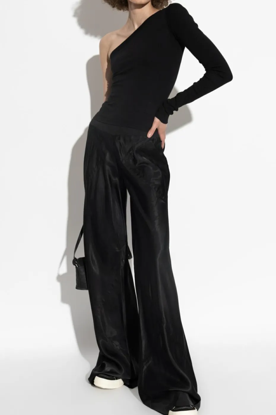 Rick Owens CZARNY Spodnie z szerokimi nogawkami