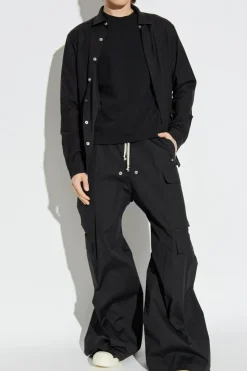 Rick Owens CZARNY Spodnie typu `cargo` z szerokimi nogawkami
