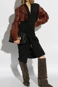 Rick Owens CZARNY Sukienka `Wrap`