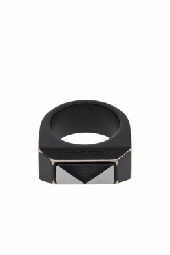 Rick Owens CZARNY Sygnet z efektem `vintage`