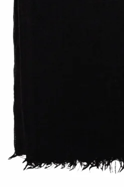 Rick Owens CZARNY Szal z frędzlami