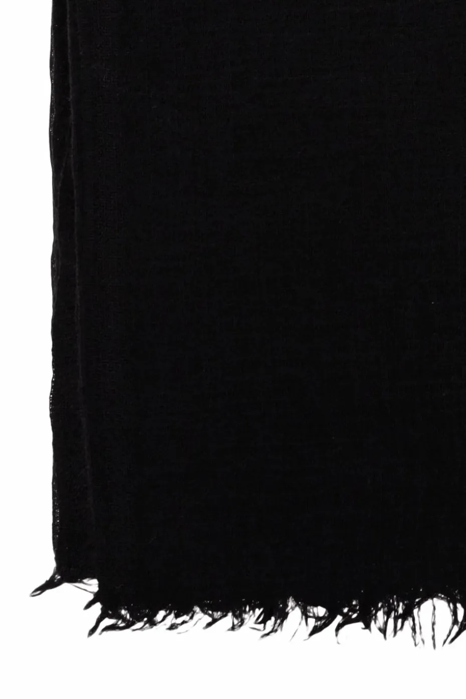 Rick Owens CZARNY Szal z frędzlami