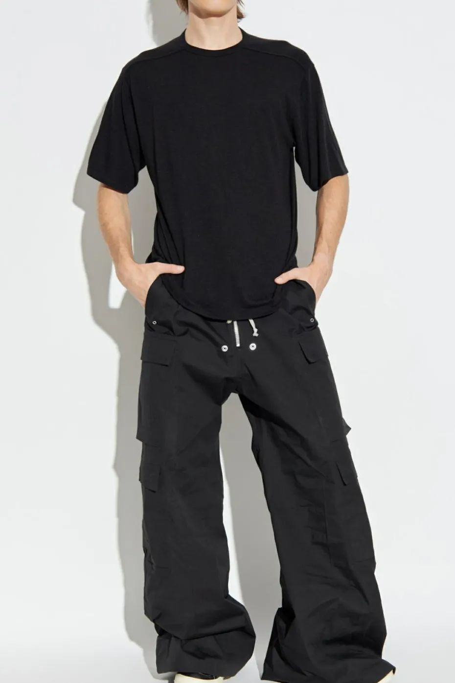 Rick Owens CZARNY T-shirt z okrągłym dekoltem