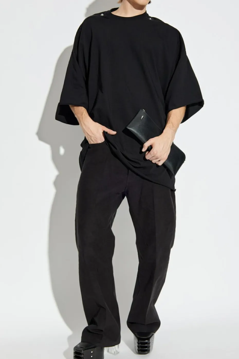 Rick Owens CZARNY T-shirt typu `oversize`
