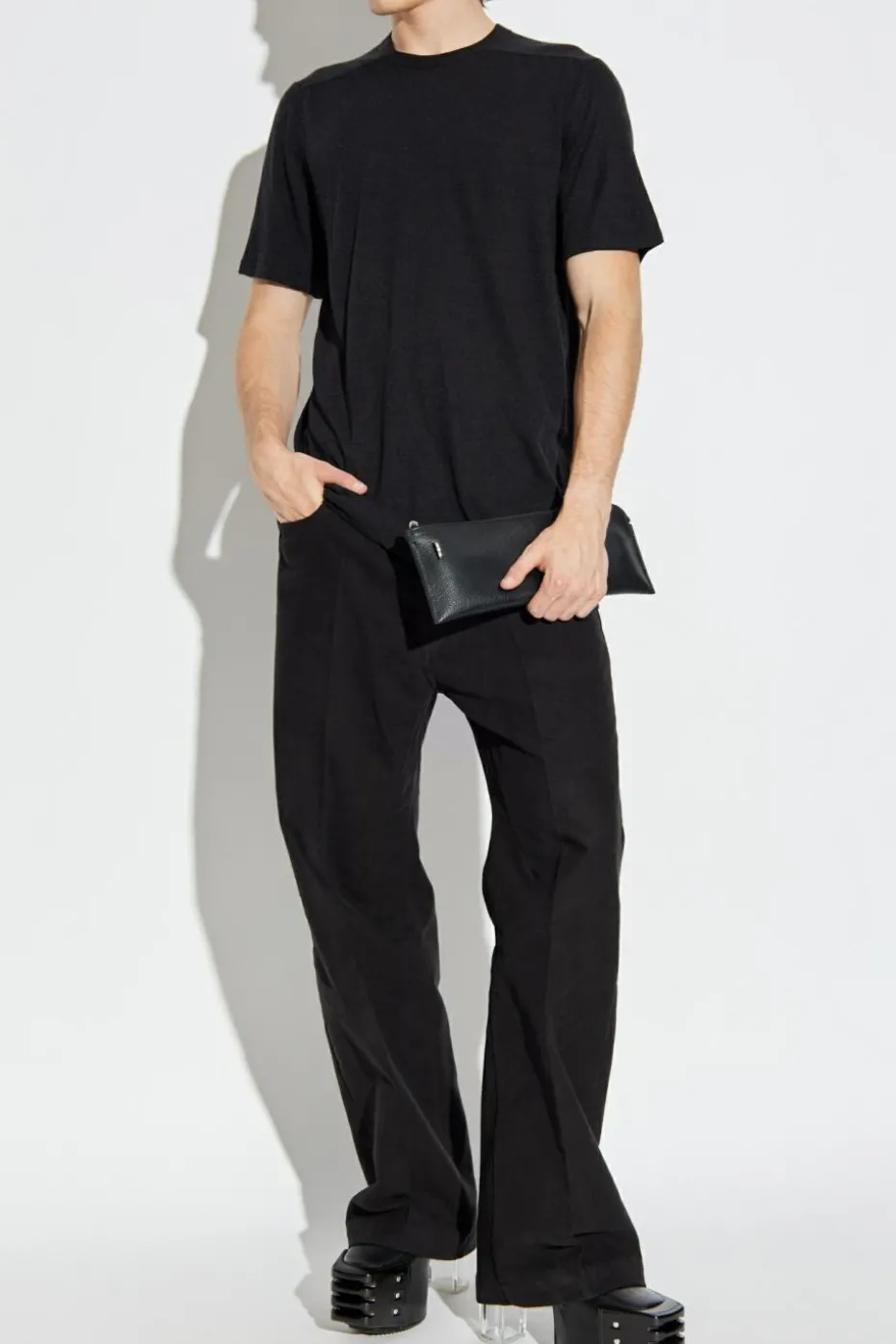 Rick Owens CZARNY T-shirt z okrągłym dekoltem