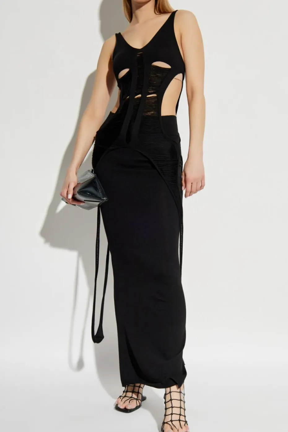 Rick Owens CZARNY Wełniany top `Tanja Long`