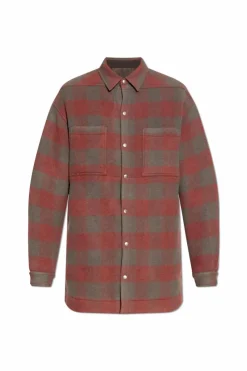 Rick Owens CZERWONY Koszula `Oversized`
