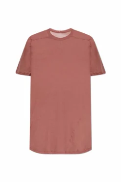 Rick Owens CZERWONY T-shirt z okrągłym dekoltem