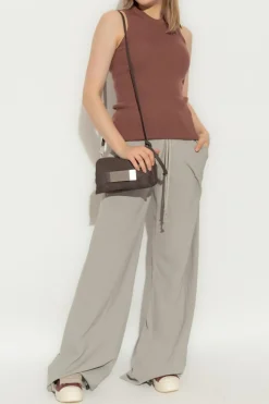 Rick Owens CZERWONY Wełniany top 'Tank'