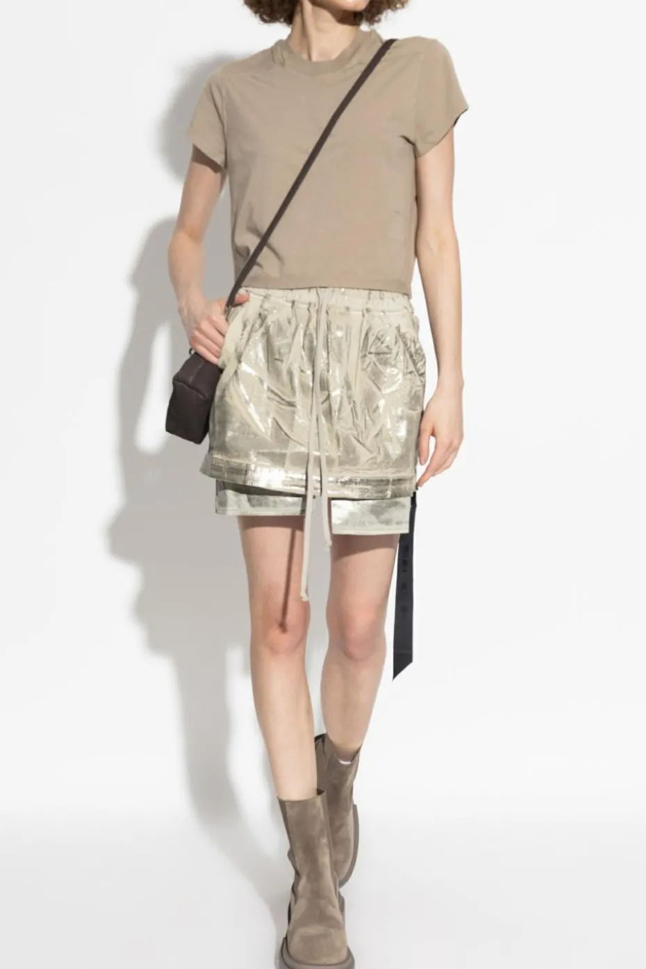 Rick Owens DRKSHDW beżowy T-shirt `Small Level T`