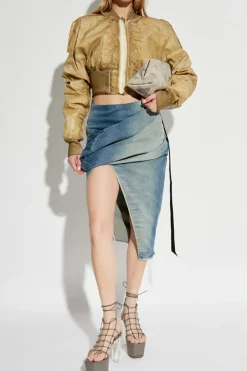 Rick Owens DRKSHDW beżowy Kurtka `Flight JKT`