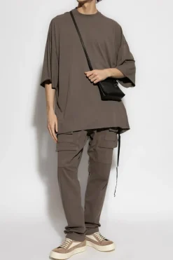 Rick Owens DRKSHDW BRĄZOWY T-shirt `Tommy`