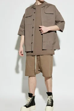 Rick Owens DRKSHDW BRĄZOWY Bawełniany t-shirt