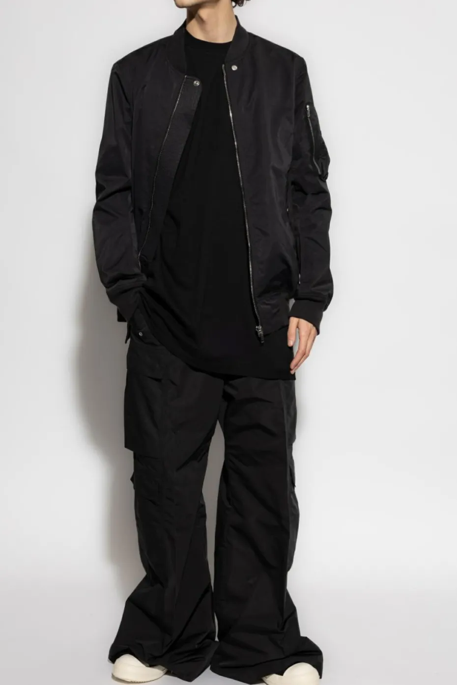 Rick Owens DRKSHDW CZARNY Kurtka `Classic Flight`