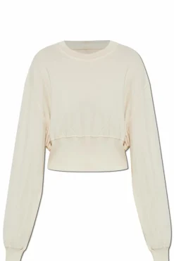Rick Owens DRKSHDW kremowy Bawełniany krótki top