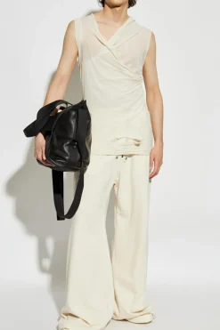 Rick Owens DRKSHDW kremowy Spodnie `Geth Belas`