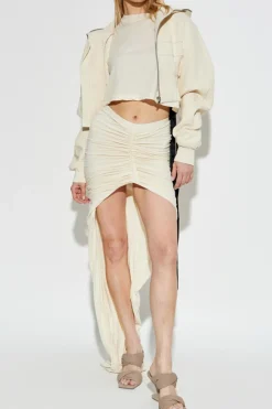 Rick Owens DRKSHDW kremowy Krótki t-shirt