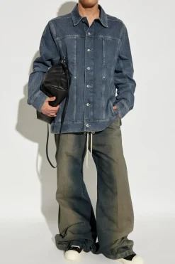 Rick Owens DRKSHDW NIEBIESKI Kurtka jeansowa `Lido`