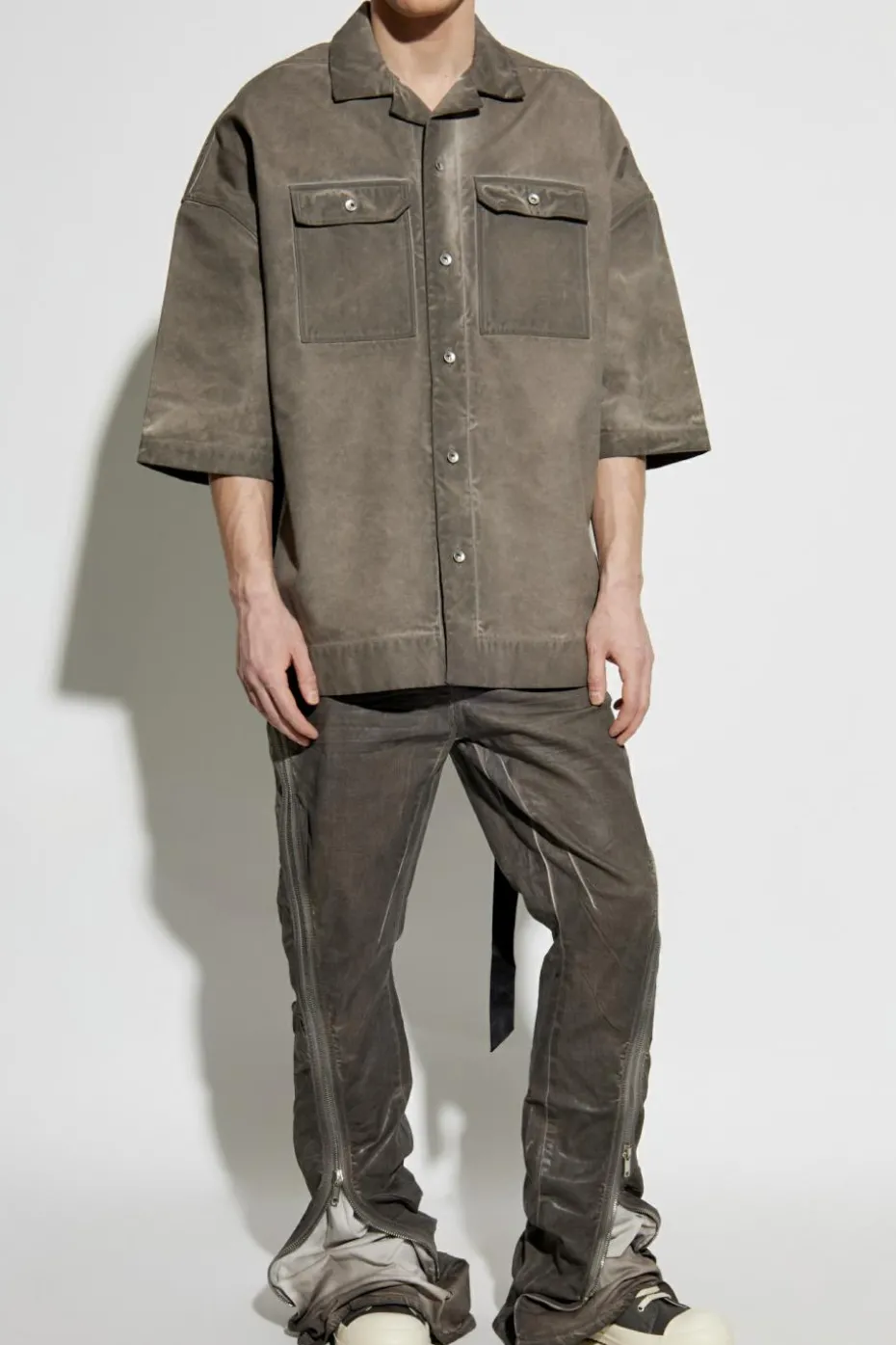 Rick Owens DRKSHDW SZARY Koszula `Magnum Tommy Shirt`