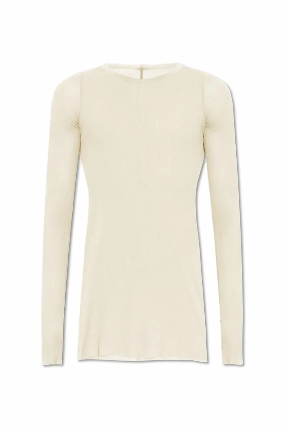Rick Owens kremowy Prążkowany t-shirt `Rib`