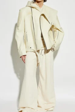 Rick Owens kremowy Skórzana kurtka `Stooges`