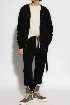 Rick Owens kremowy T-shirt `Level LS T`
